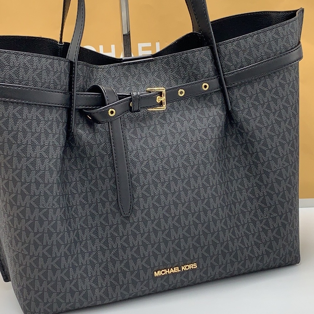 MICHAEL KORS BLACK SIGNATURE COLOR 
Emilia Large Logo Tote Bag - Picture 12 of 14